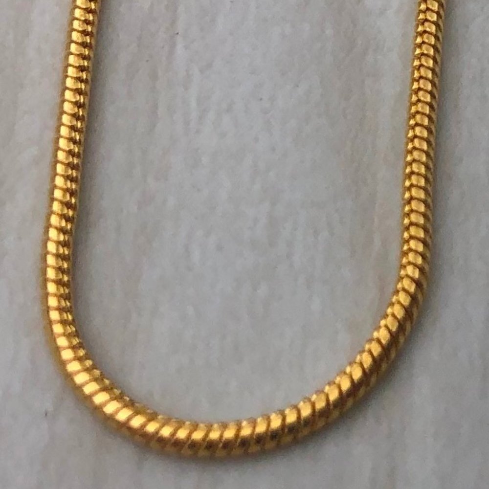 16" - 30" 18k Yellow Gold Plated Snake Chain Sterling Silver, Gold, Rose Gold‌‌